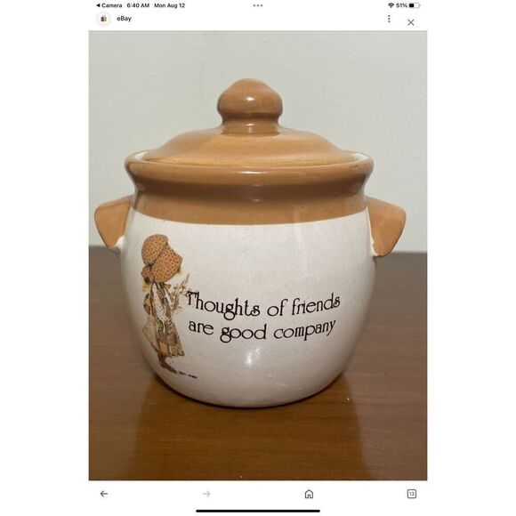 Vintage Holly Hobbie “Country Living” Stoneware Jar. - Picture 1 of 16